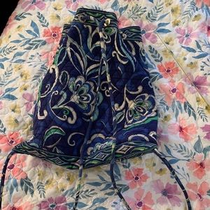 Vera Bradley Drawstring Backsack Mediterranean Blu